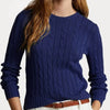 Women's Jumper – Pure Cotton Cable-Knit Crew-Neck