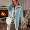 Women's Cardigan – Long Hooded Merino Wool