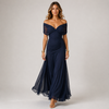 Womens Fashion Style - Women's Flowing Viscose Chiffon Maxi Dress - product view 1