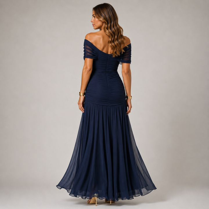 Womens Fashion Style - Women's Flowing Viscose Chiffon Maxi Dress - product view 4