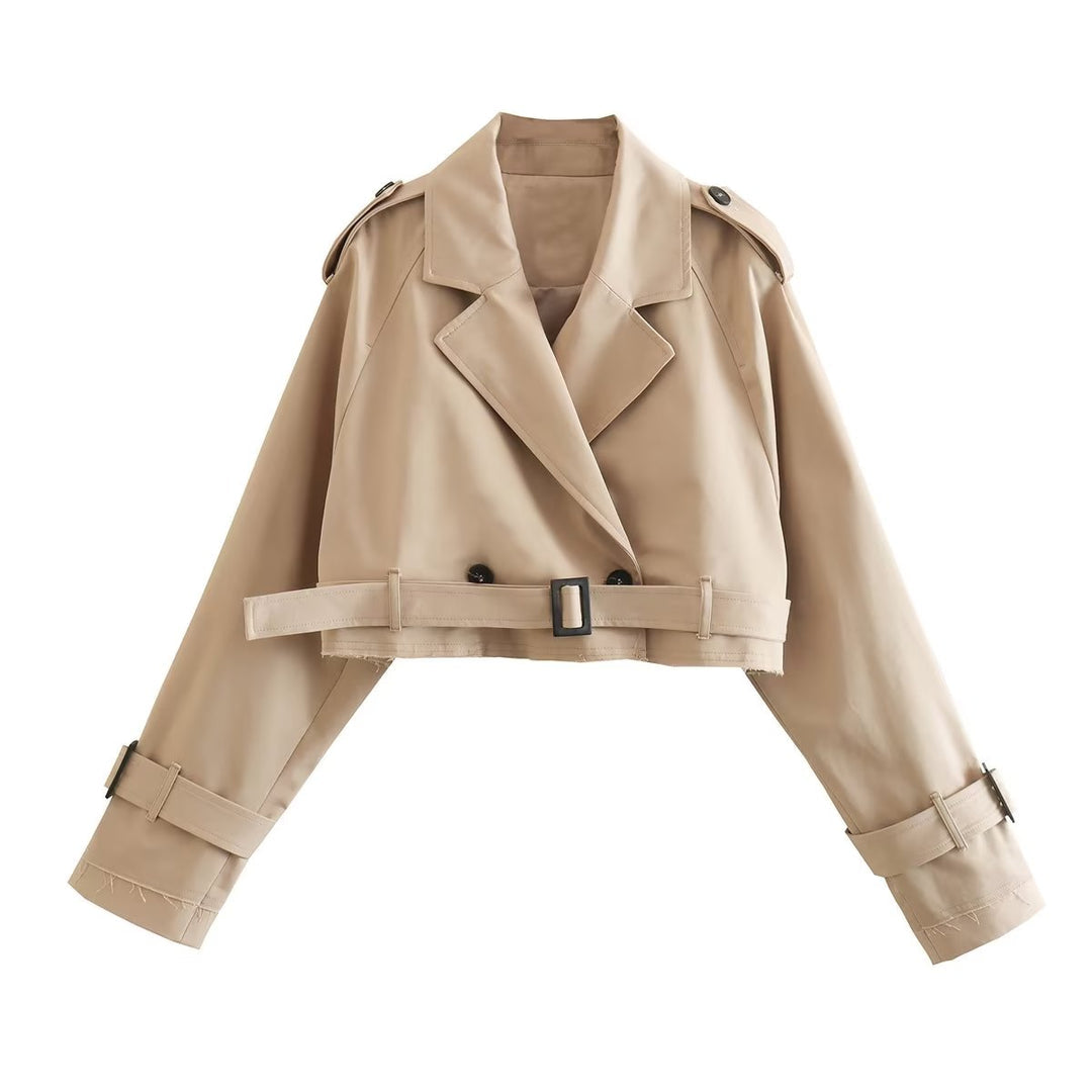 Women's Jacket – Cropped Double-Breasted Trench