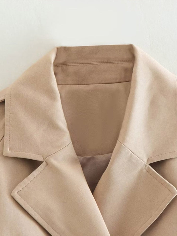 Women's Jacket – Cropped Double-Breasted Trench