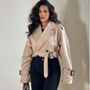 Women's Jacket – Cropped Double-Breasted Trench