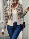 Women's Cardigan – Cropped Houndstooth Knit