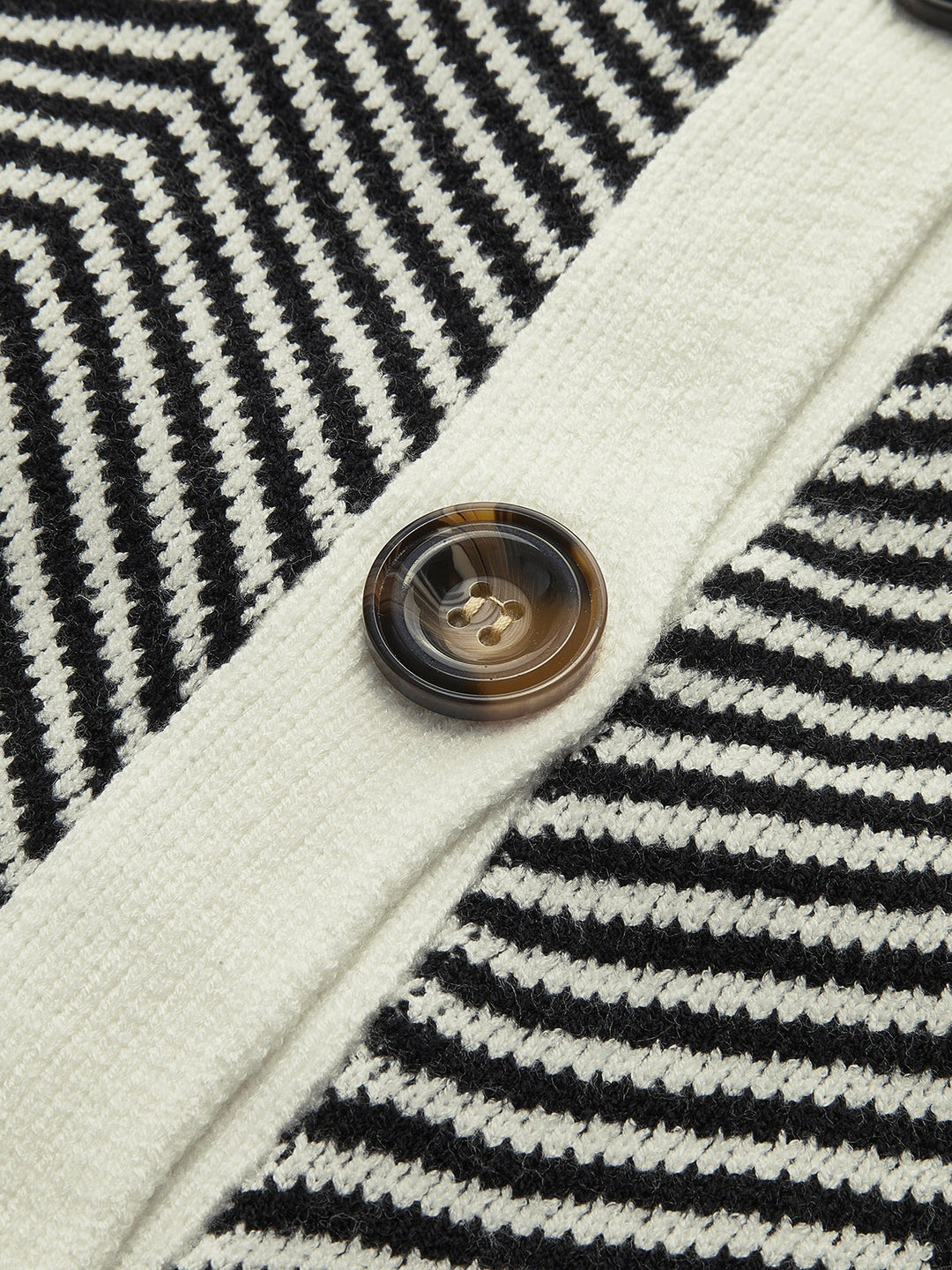 Women's Cardigan – Striped V-Neck Knit