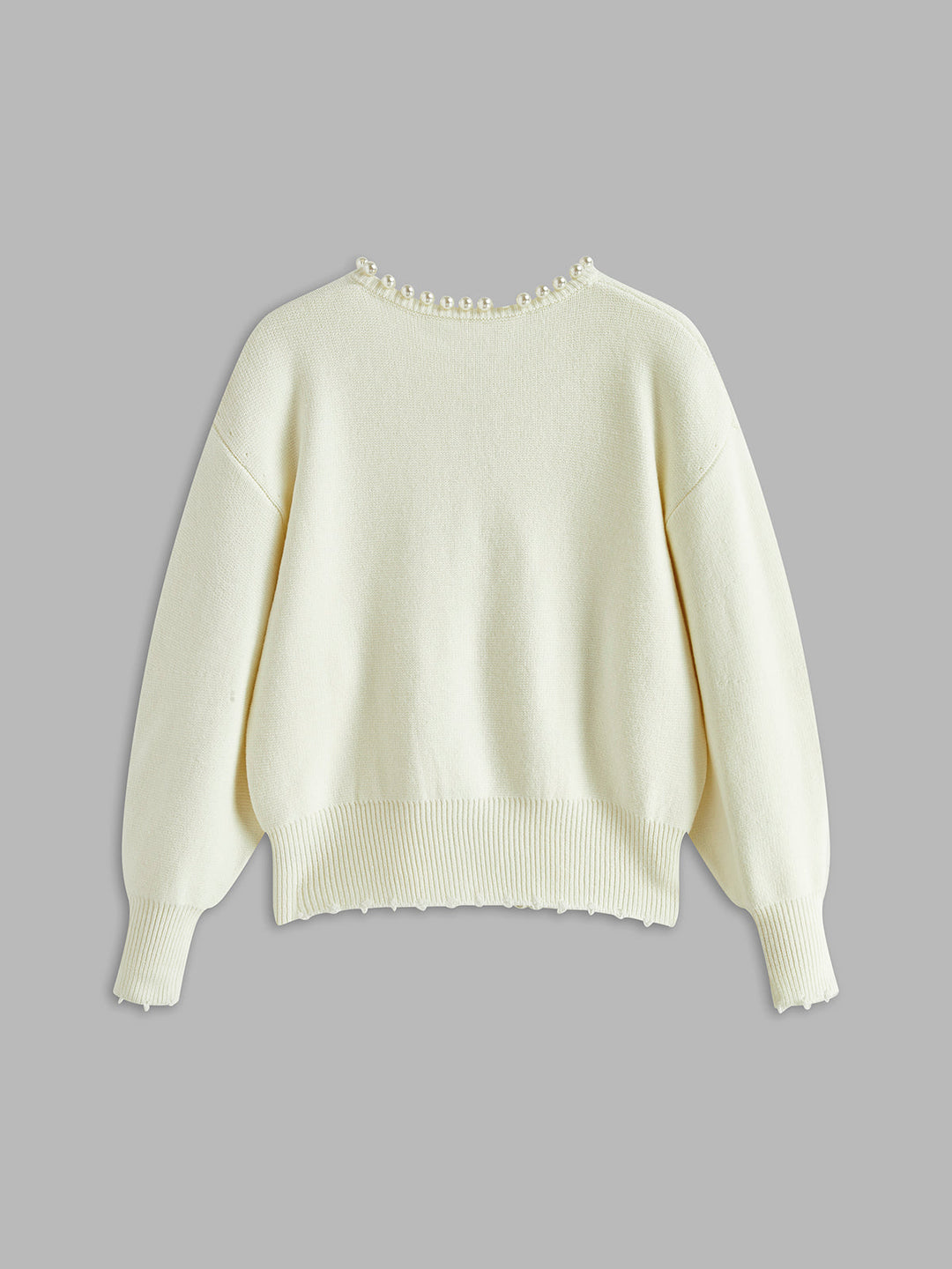 Women's Cardigan – Beaded Open-Front Knit