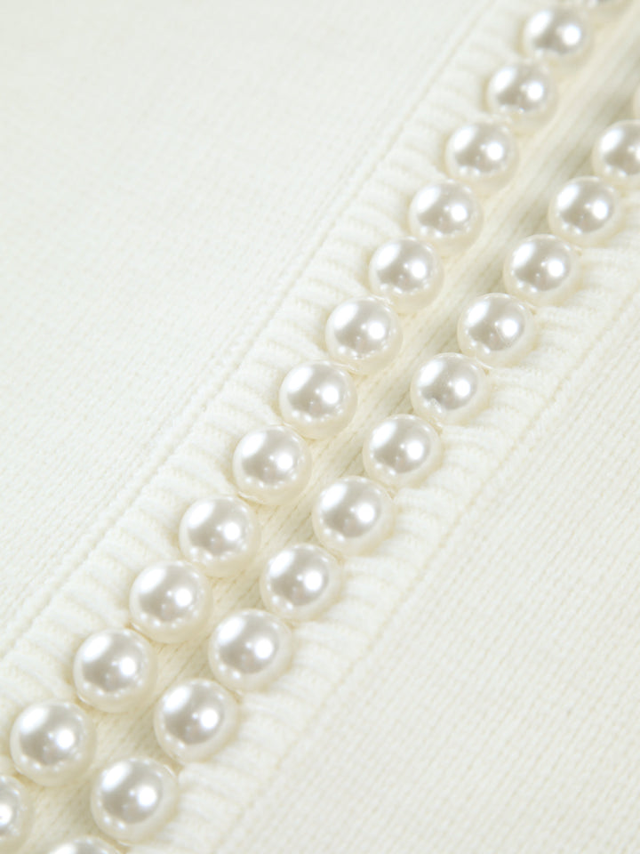 Women's Cardigan – Beaded Open-Front Knit