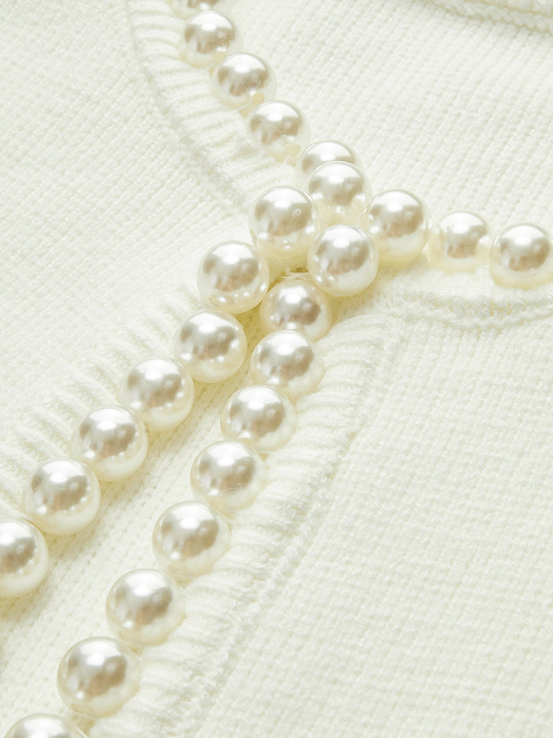 Women's Cardigan – Beaded Open-Front Knit