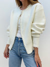 Women's Cardigan – Beaded Open-Front Knit