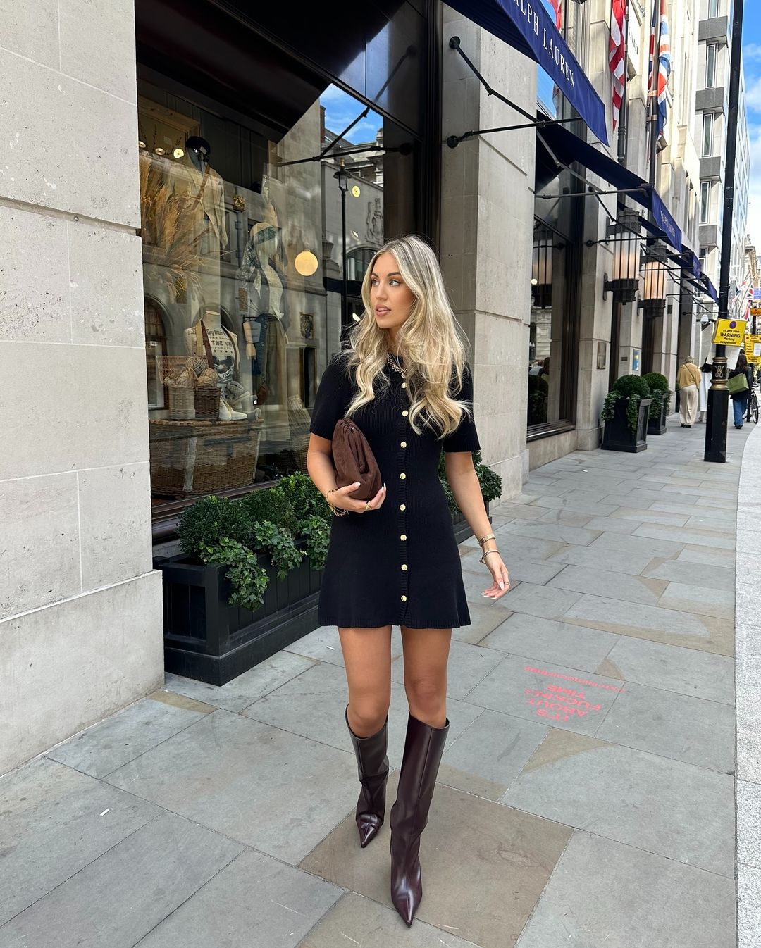 Women's Mini Dress – Button-Front Knit