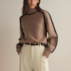 Women's Jumper – Contrast-Trim High-Neck Knit