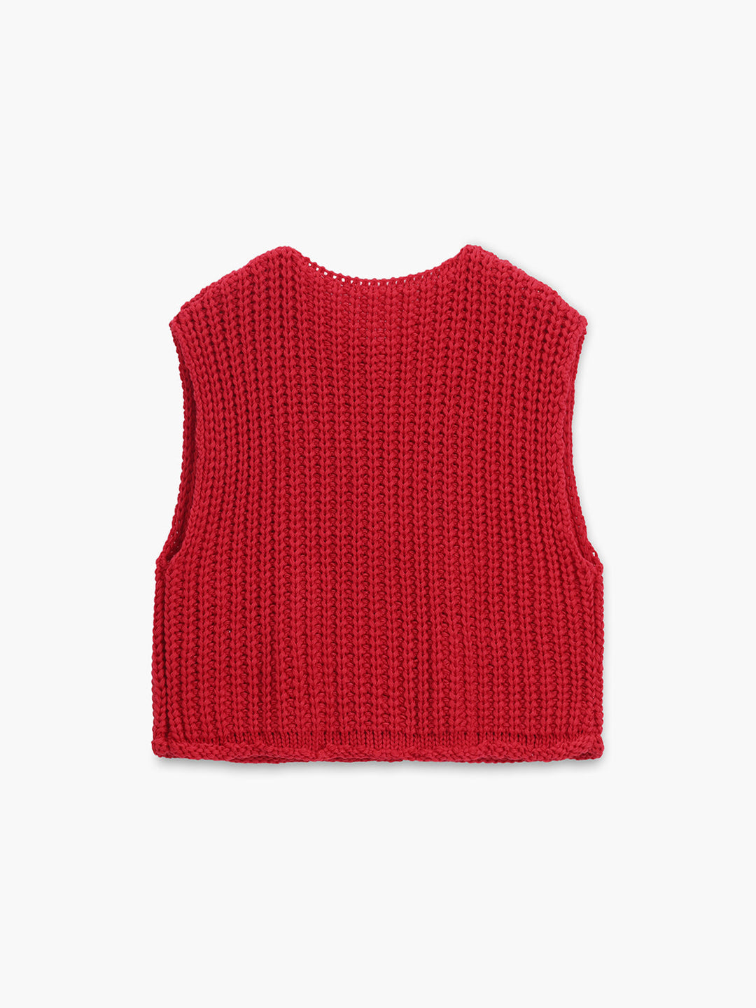 Women's Knitted Vest – Cropped Knit Button
