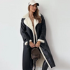 Women's Coat – Long Faux Shearling Suede Belted Winter