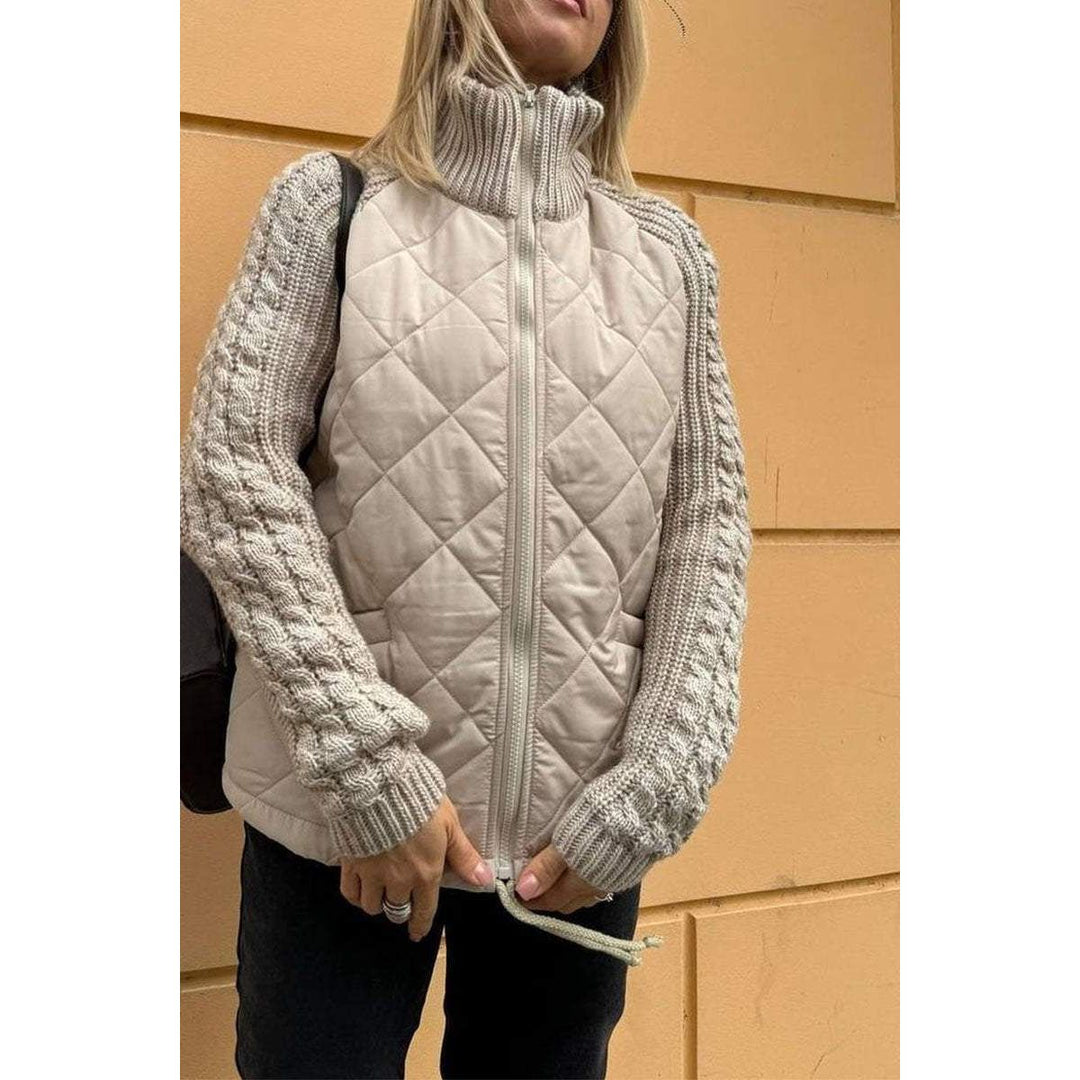 Women's Jacket – Quilted Knit Zip-Up
