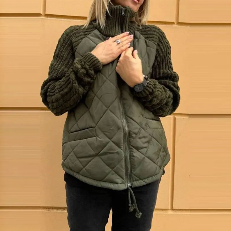 Women's Jacket – Quilted Knit Zip-Up