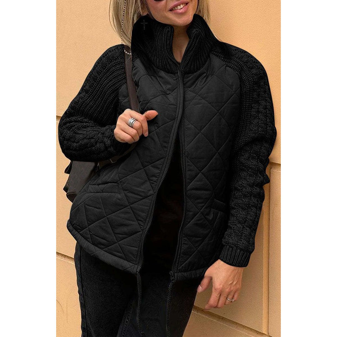Women's Jacket – Quilted Knit Zip-Up