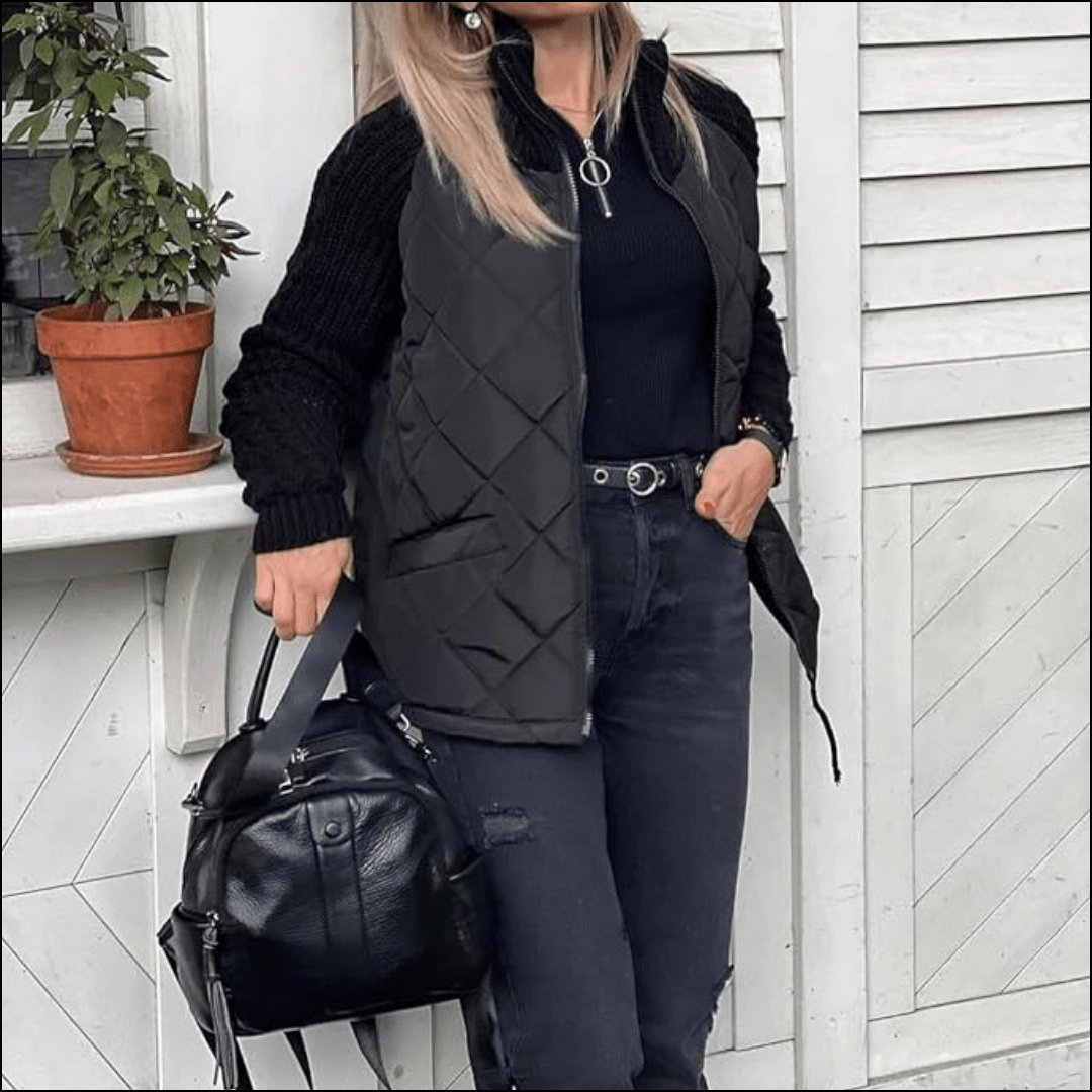 Women's Jacket – Quilted Knit Zip-Up