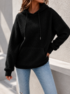 Women's Hoodie – Relaxed Waffle Knit Textured Pullover