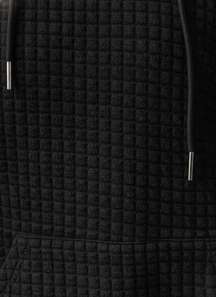 Women's Hoodie – Relaxed Waffle Knit Textured Pullover