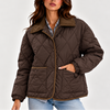 Women's Puffer Jacket – Quilted Corduroy Collar