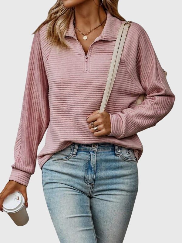 Women's Jumper – Ribbed Knit Half-Zip