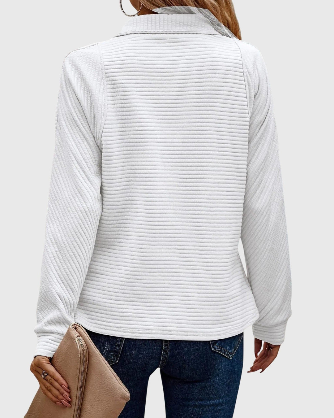 Women's Jumper – Ribbed Knit Half-Zip