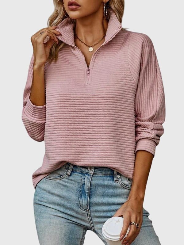 Women's Jumper – Ribbed Knit Half-Zip