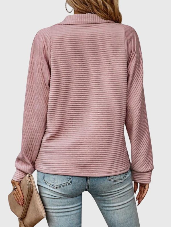 Women's Jumper – Ribbed Knit Half-Zip