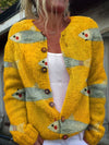 Women's Button-Down Fish Print Cardigan