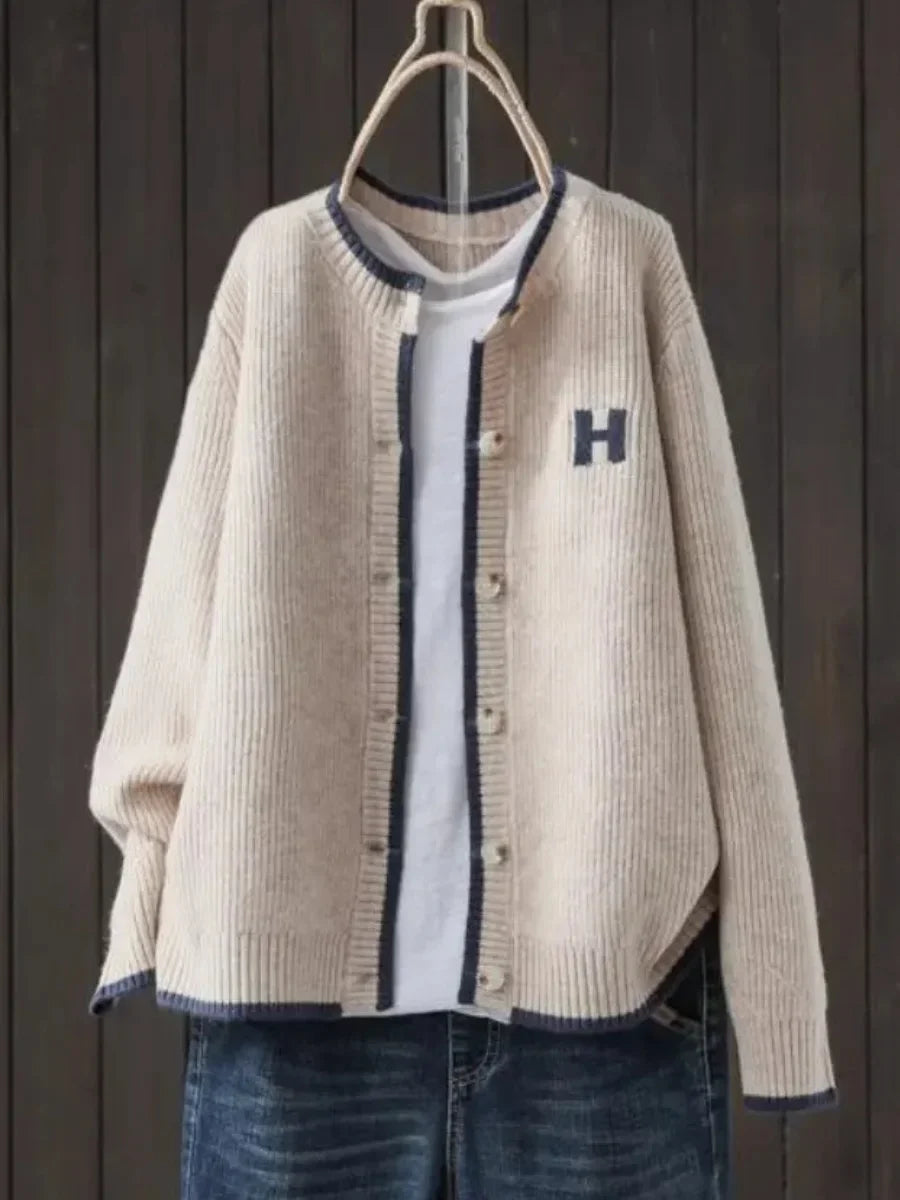Women's Button-Down Ribbed Knit Cardigan