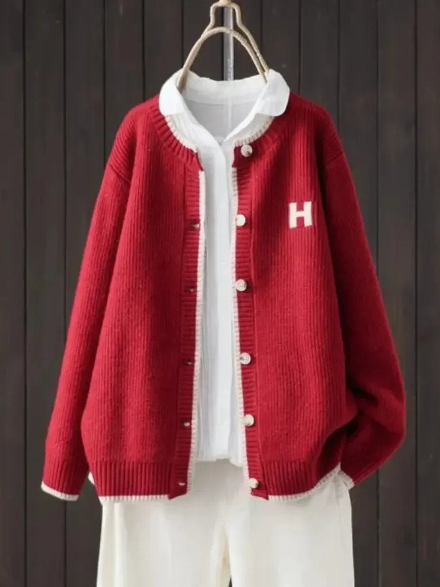 Women's Button-Down Ribbed Knit Cardigan