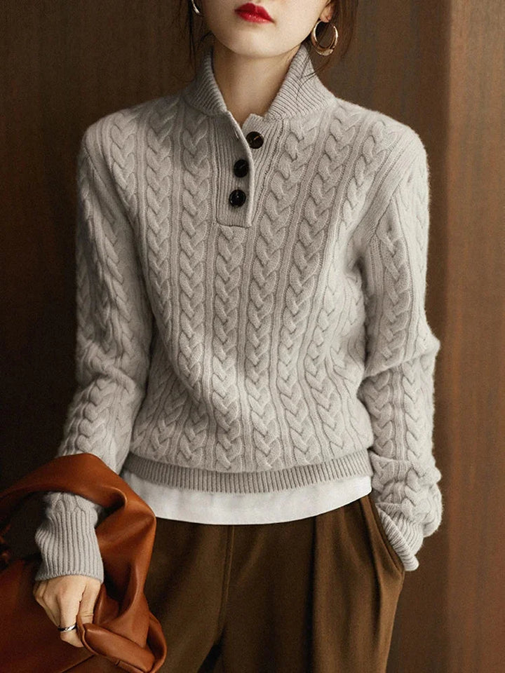 Women's Button-Up Cable Knit Sweater