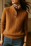 Women's Button-Up Cable Knit Sweater