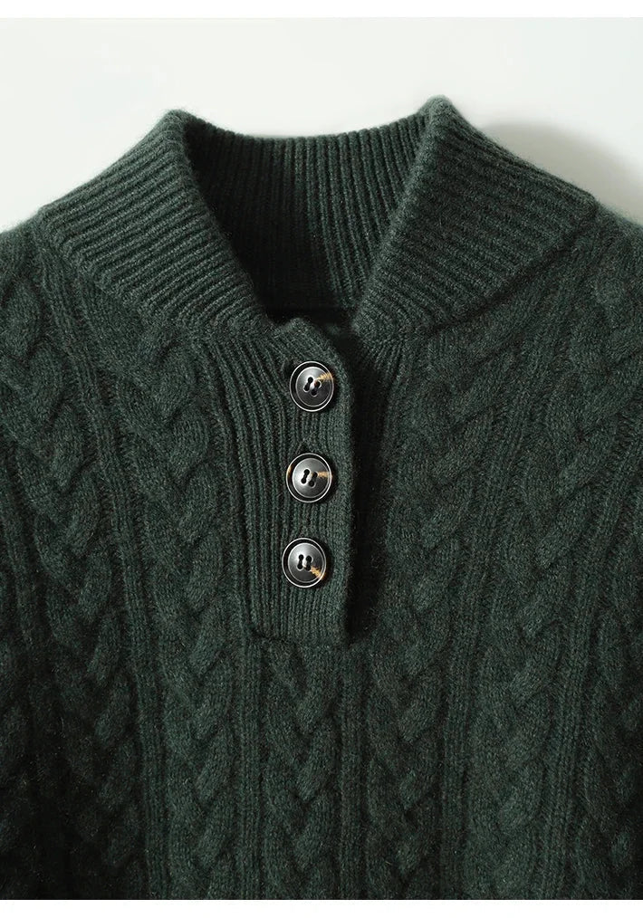 Women's Button-Up Cable Knit Sweater