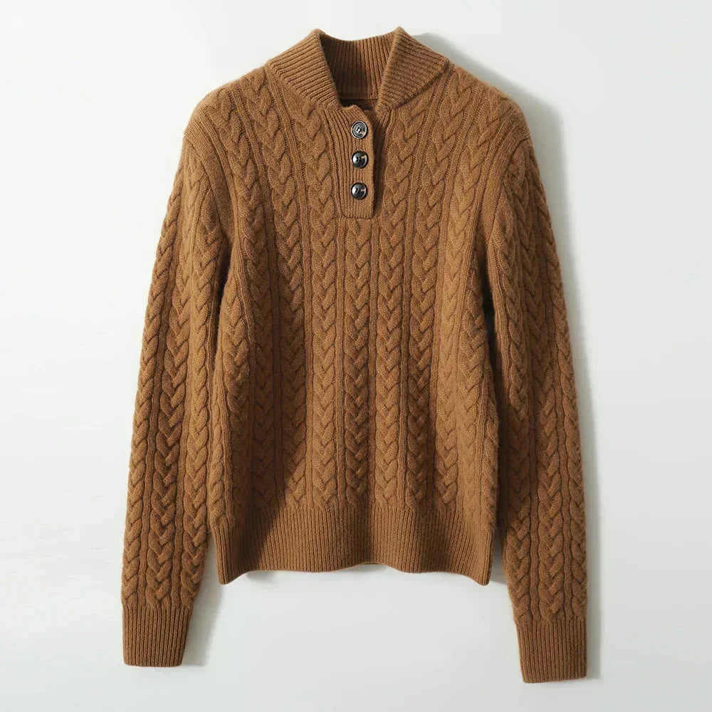 Women's Button-Up Cable Knit Sweater