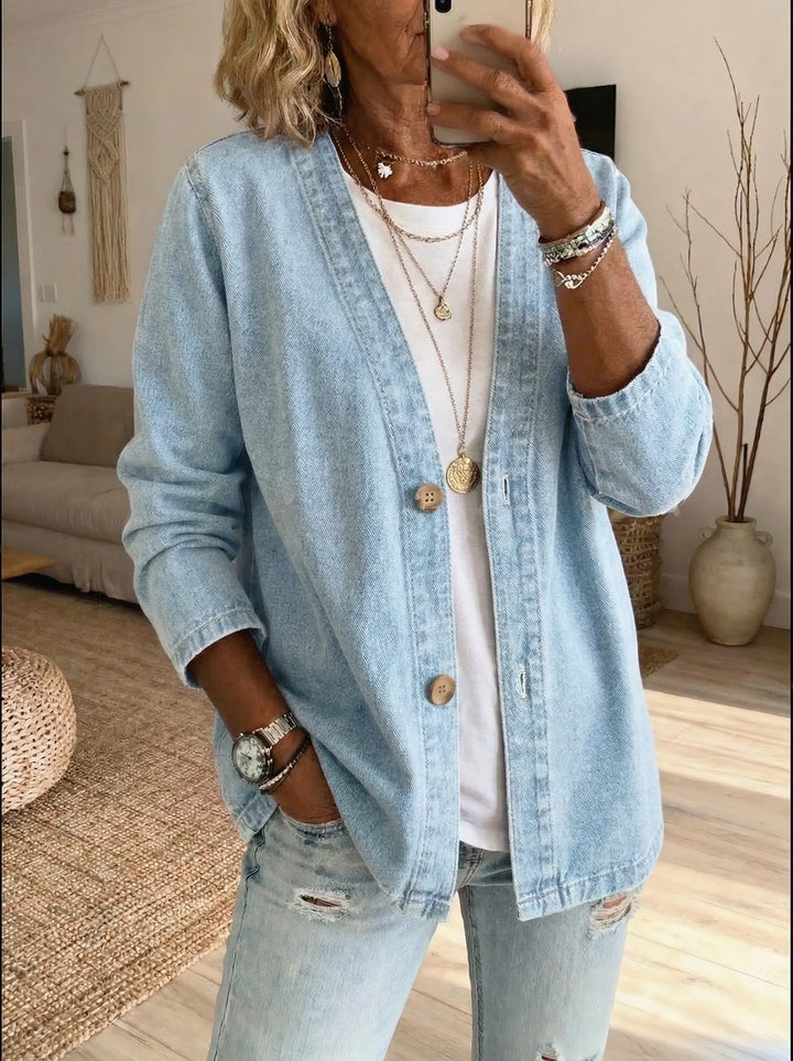 Women's Cardigan – Crew Neck Button-Front Knit