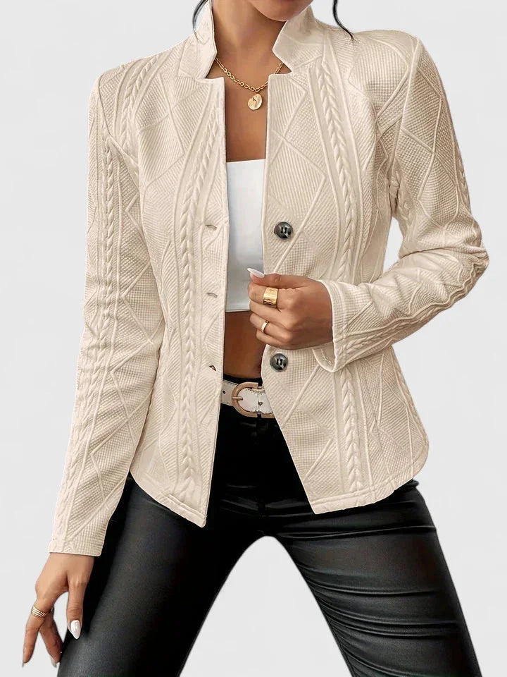 Women's Cable Knit Lapel Blazer