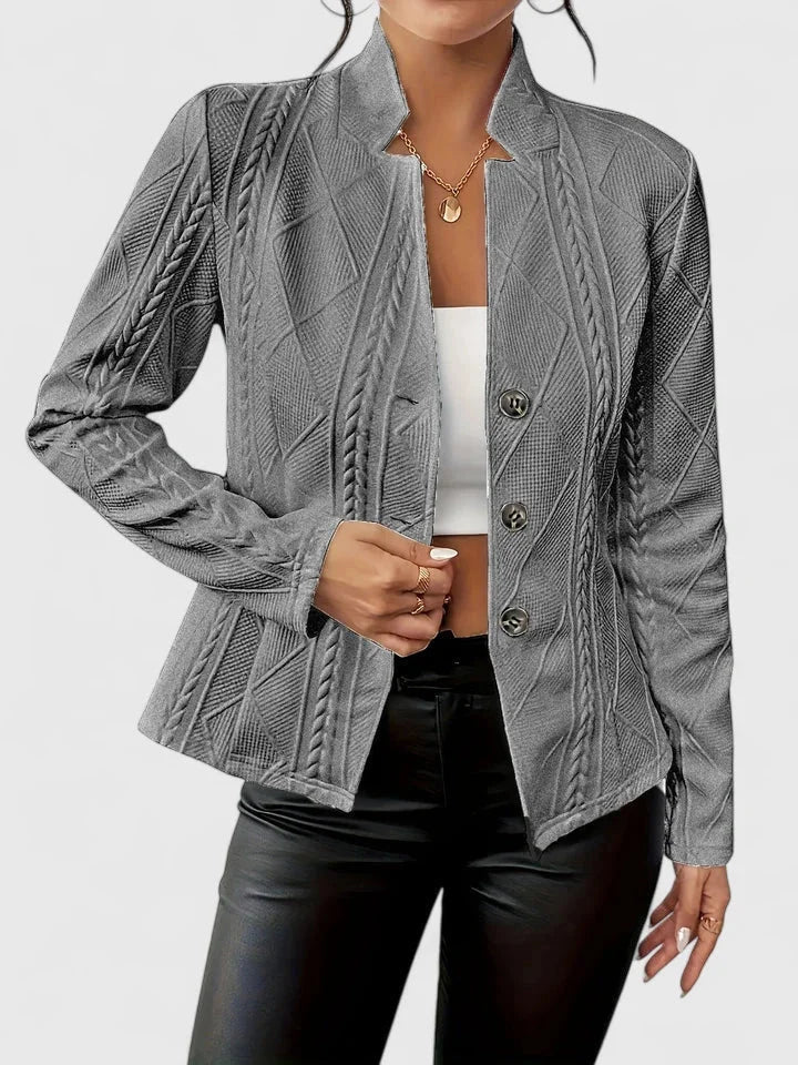 Women's Cable Knit Lapel Blazer