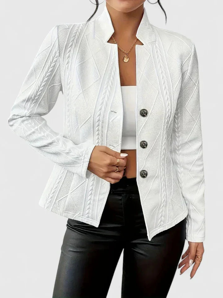 Women's Cable Knit Lapel Blazer