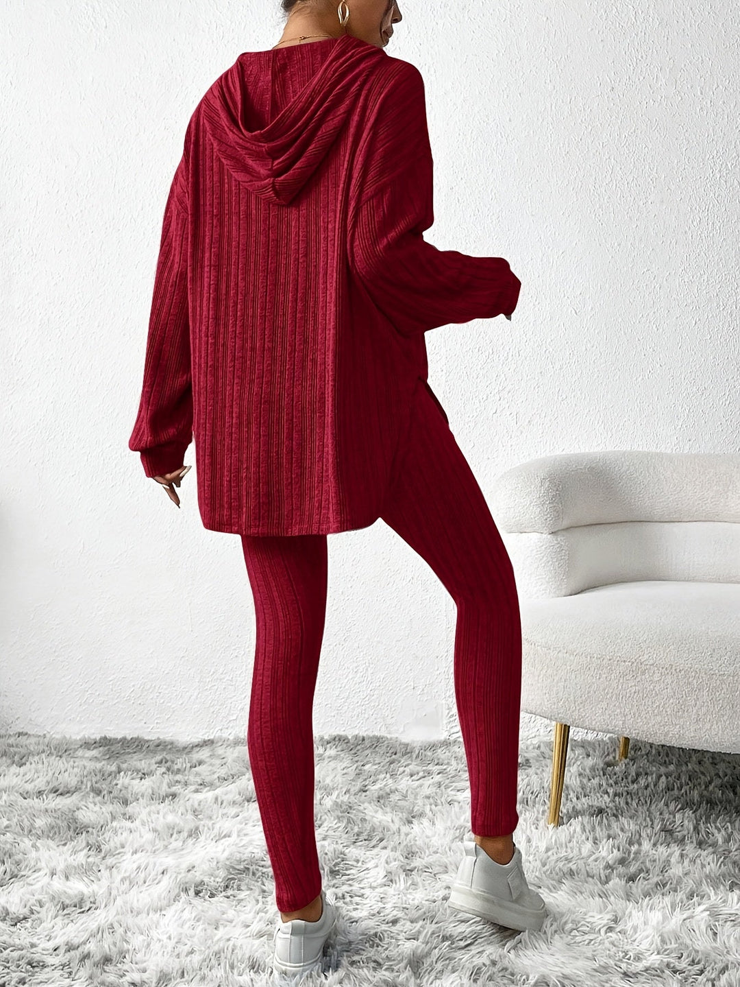 Women's Two-Piece Set – Hooded Two Piece Lounge Set