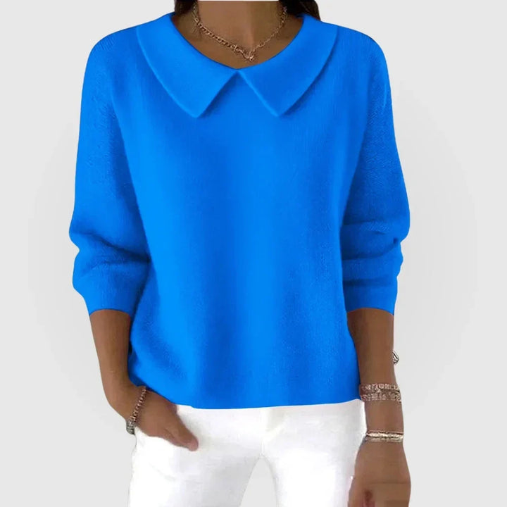 Women's Rounded Knit Collared Jumper