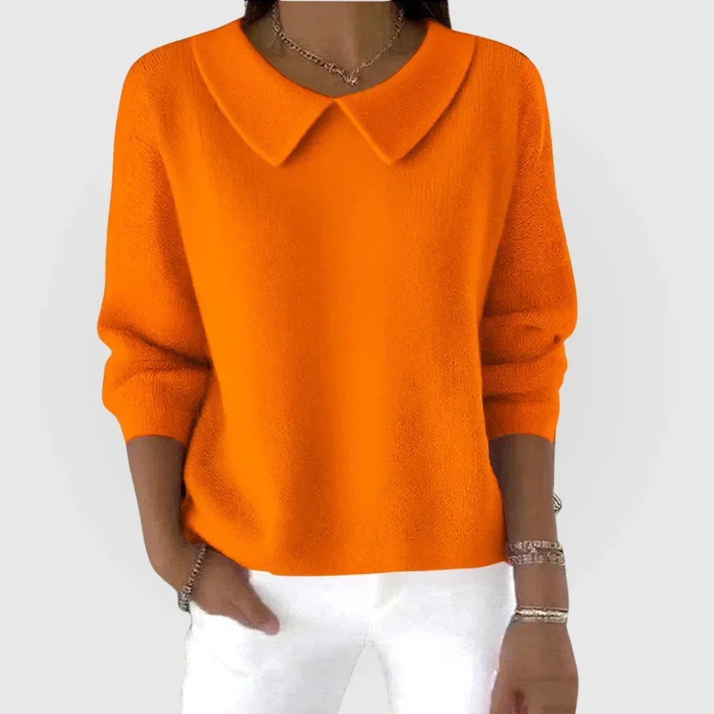 Women's Rounded Knit Collared Jumper