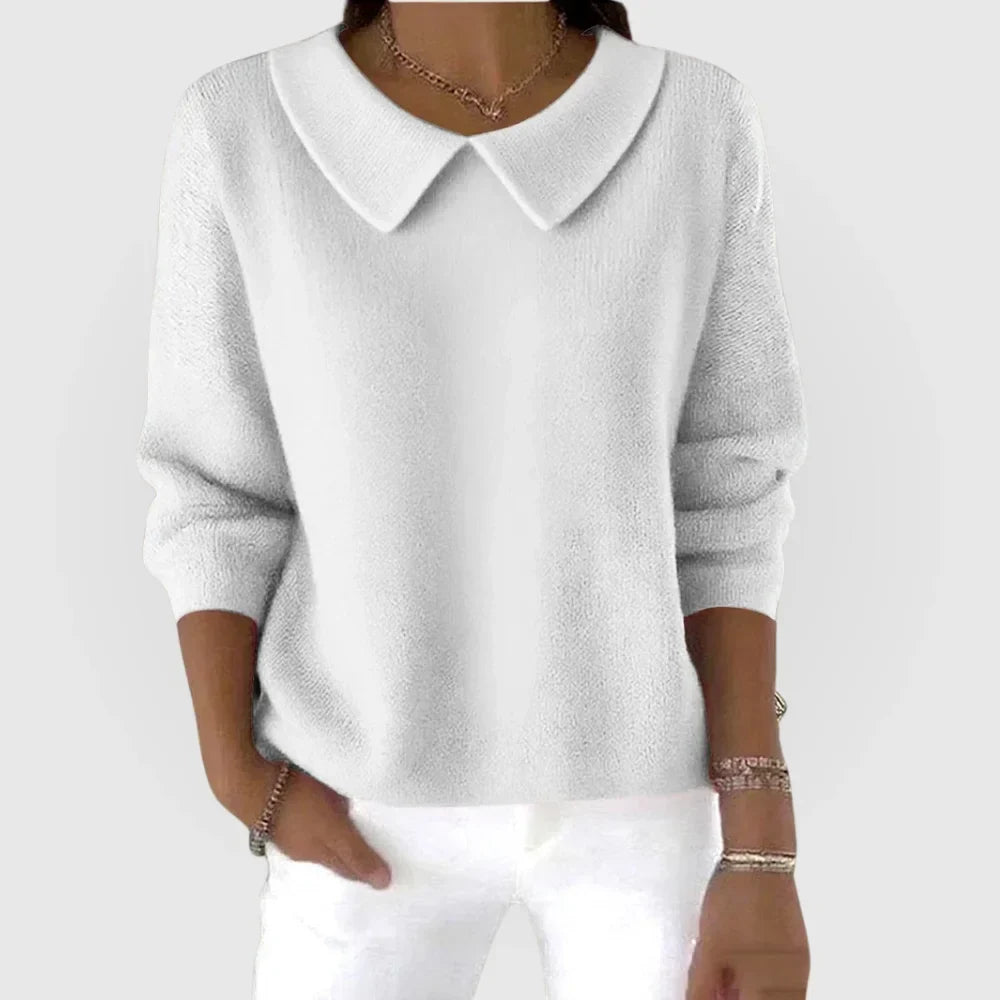 Women's Rounded Knit Collared Jumper