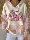 Women's Oversized Pumpkin Patchwork Hooded Knitted Jumper