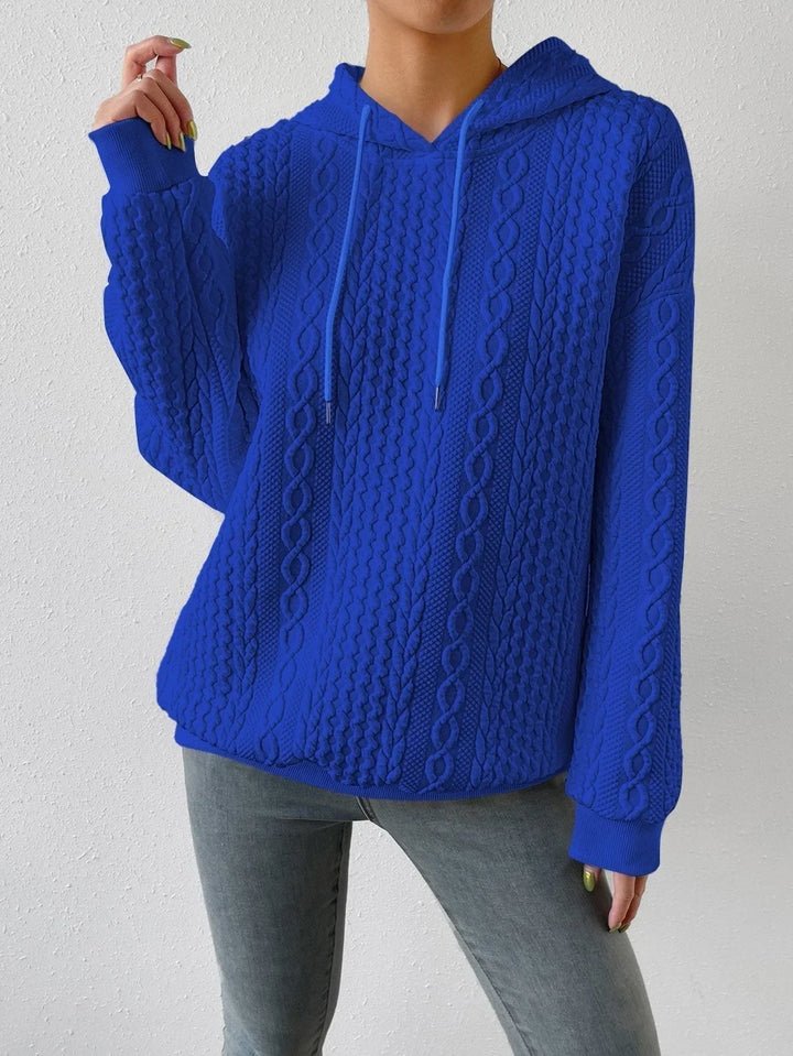 Women's Knitted Jumper, Cable Knit Oversized Hooded