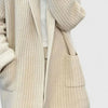 Women's Ribbed Open-Front Shawl Collar Cardigan – Patch Pockets