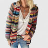 Women's Multicolour Open-Front Relaxed Cardigan