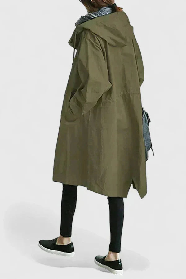 Women's Button-Front Hood Parka – Elasticated Cuffs