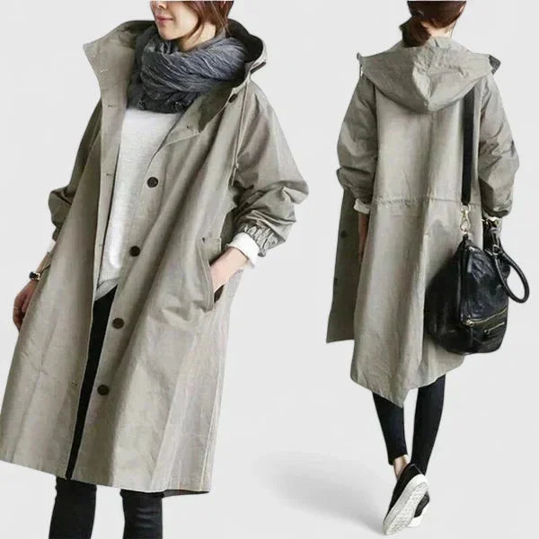 Women's Button-Front Hood Parka – Elasticated Cuffs