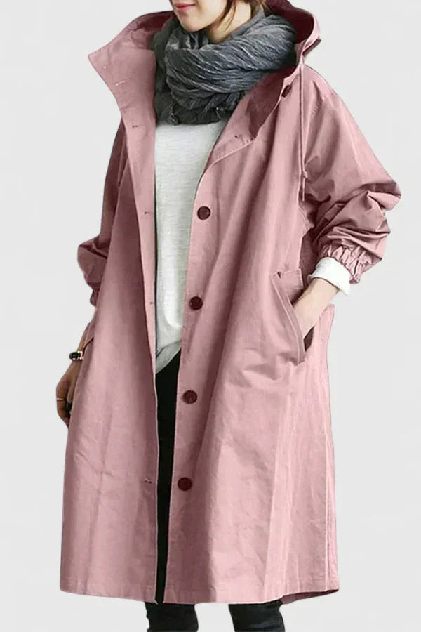 Women's Button-Front Hood Parka – Elasticated Cuffs